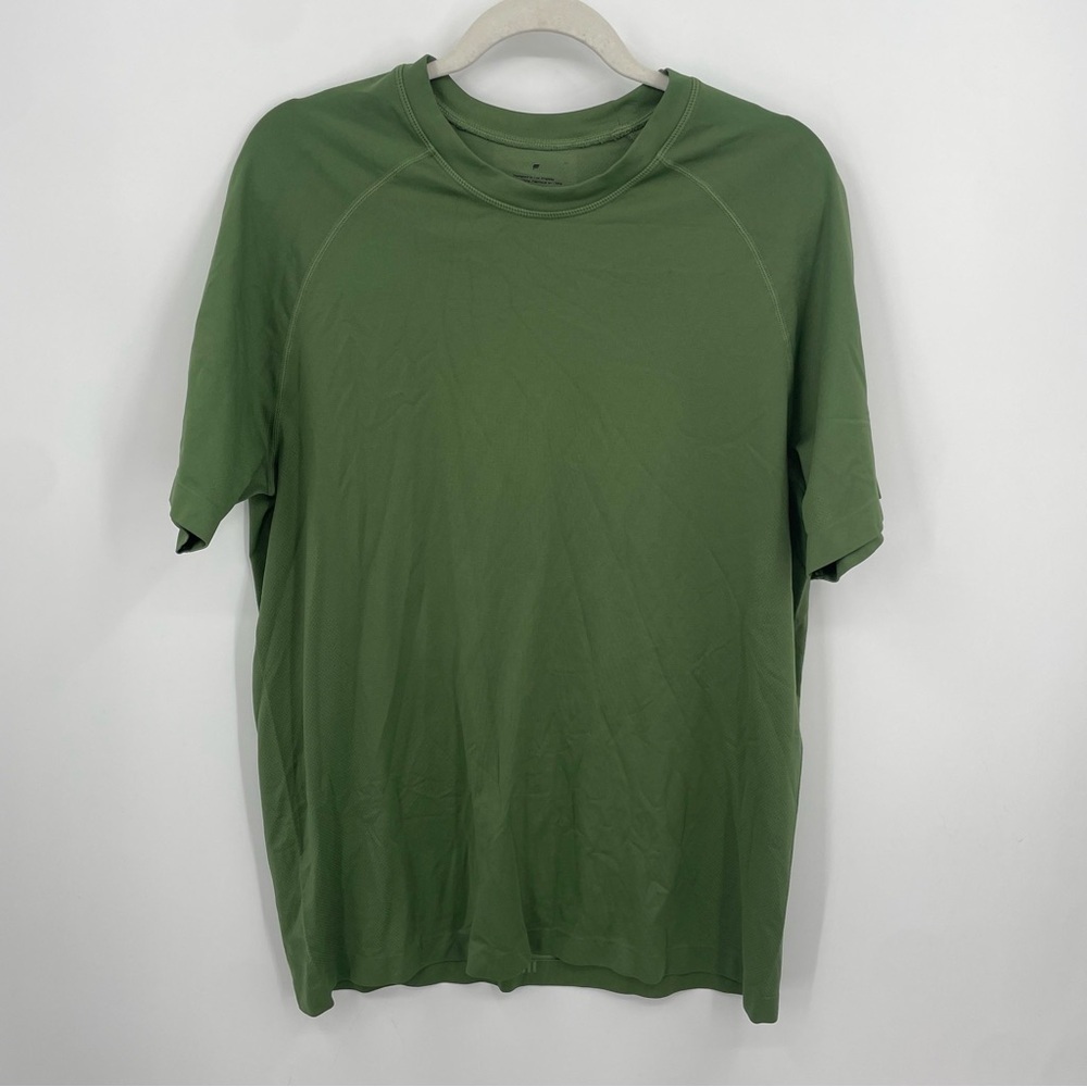 Fabletics Men's Green Short Sleeve Crew Neck The Training Day Tee Size L